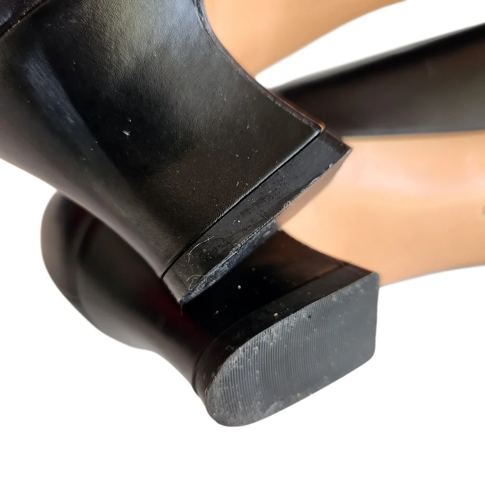 Salvatore Ferragamo Black Leather Bow Pumps Kitten Heels Shoes 8.5 AAAA Narrow